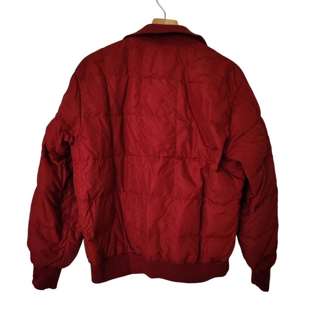 Vintage Eddie Bauer Red Down Quilted Pullover Jacket Canada Patch 80's Cabincore - Picture 2 of 12